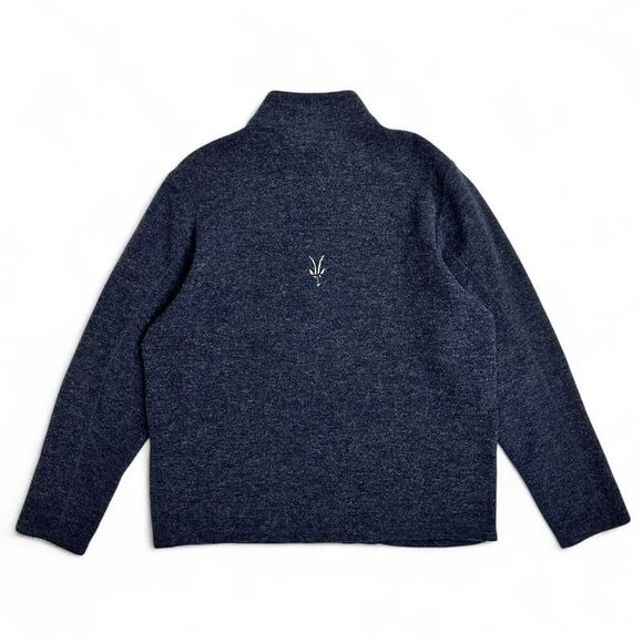 Ibex Merino Wool Quarter Zip Sweater XL Navy USA Made Retired Style Preppy - Picture 2 of 9